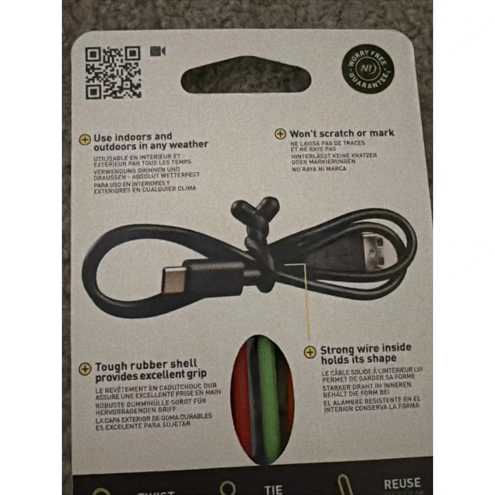 Nite Ize GearTie Reusable 3 in. Rubber Twist Tie 4 Pack Orange/Green/Red/Black